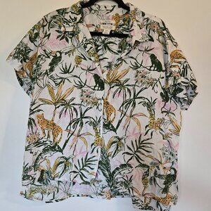 Rachel Zoe 100% Linen Button Up Top